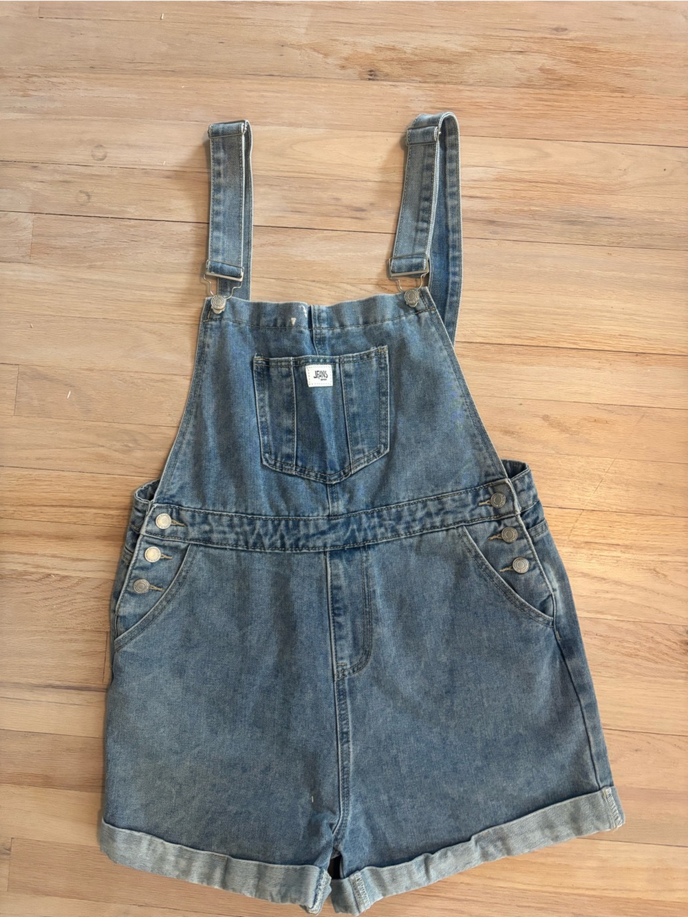 SHEIN Blue Denim Overall Shorts